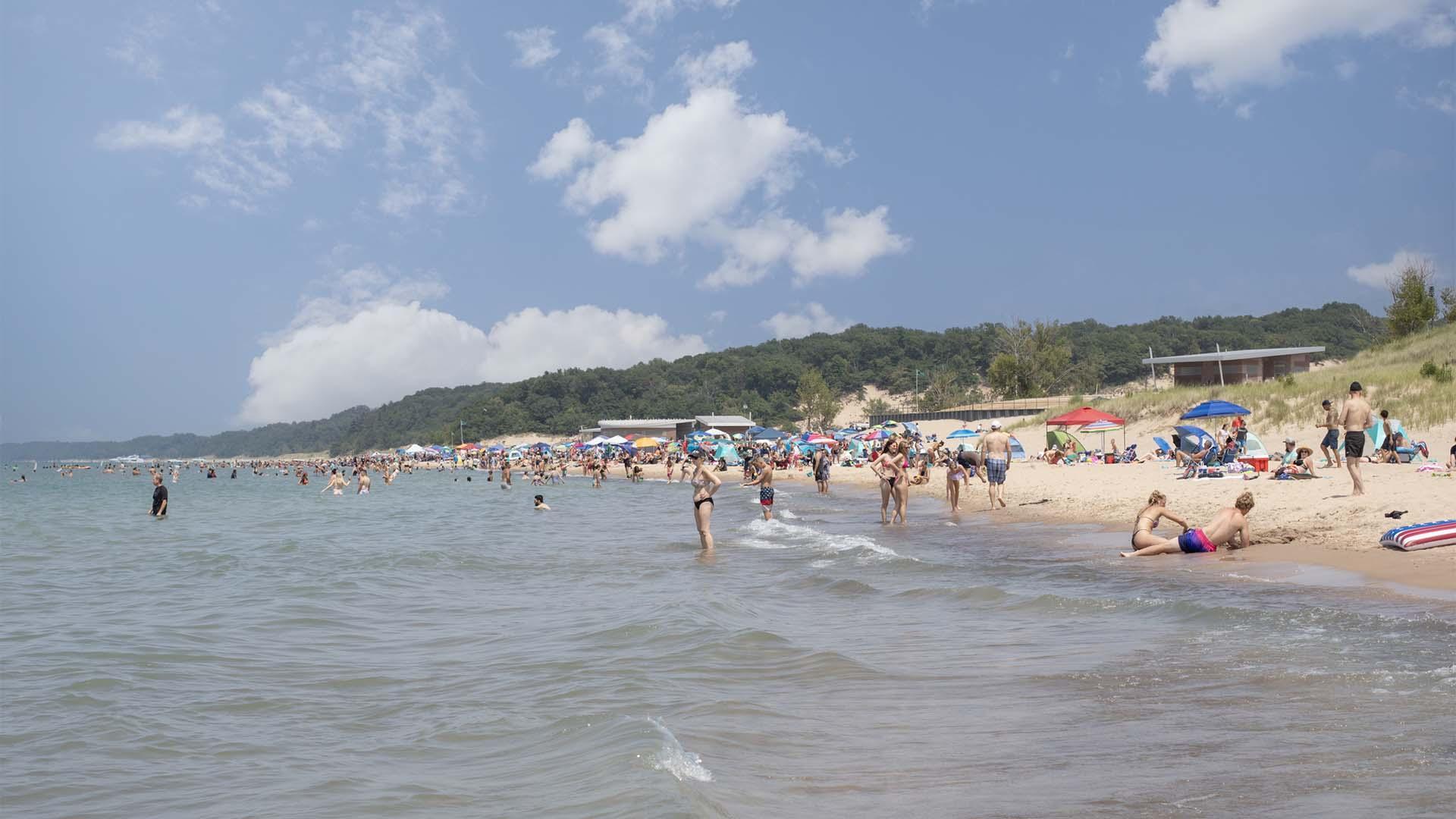 The beach at Warren Dunes State Park.