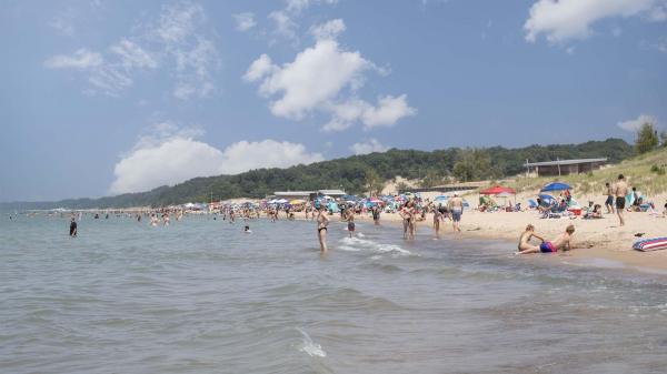 The beach at Warren Dunes State Park.