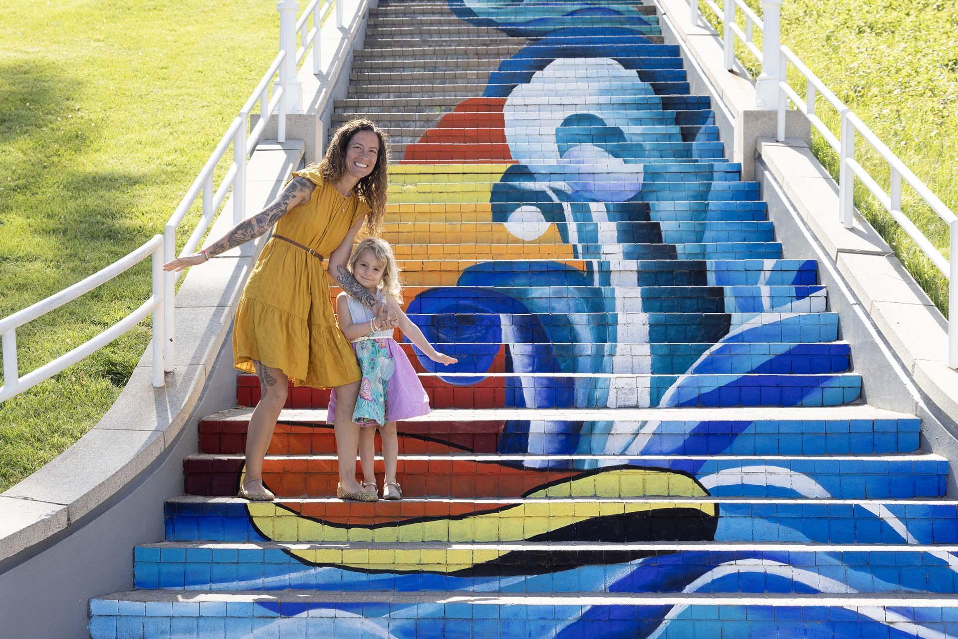 Staircase mural in St. Joseph, MI