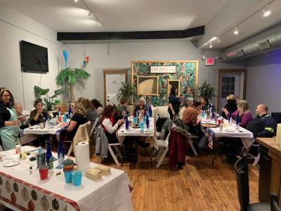 Bridle party group photo at the picture wall