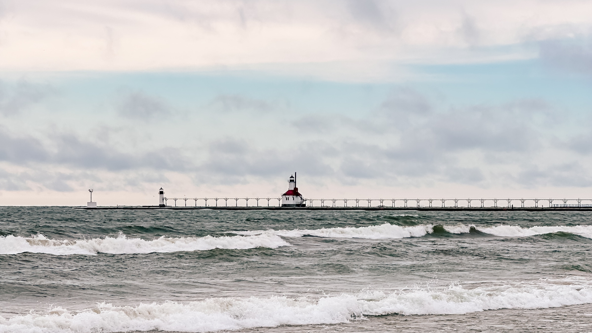 Lake Michigan with the St. Joseph Lighthouse in view.