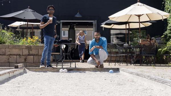 People playing bocce ball at Arclight Brewing Company.